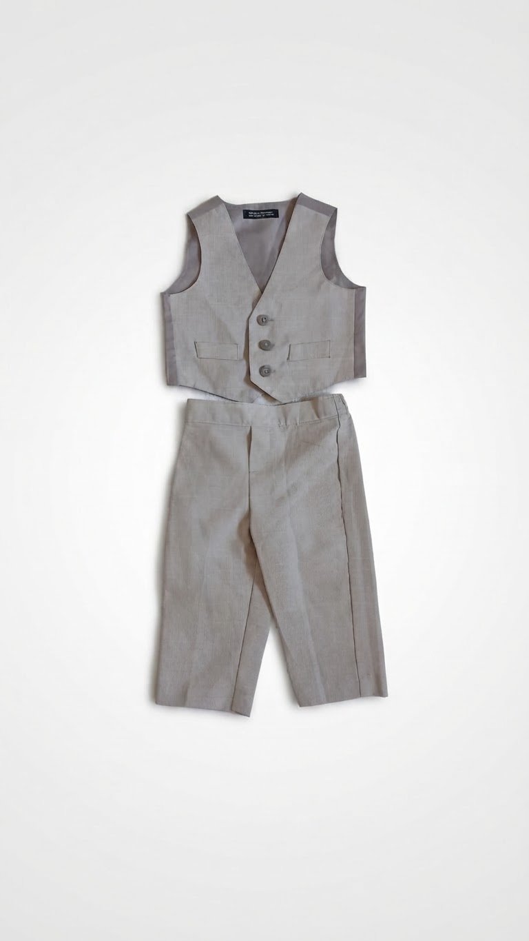 Ensemble gilet et pantalon élégant pour bébé garçon - 6/9M