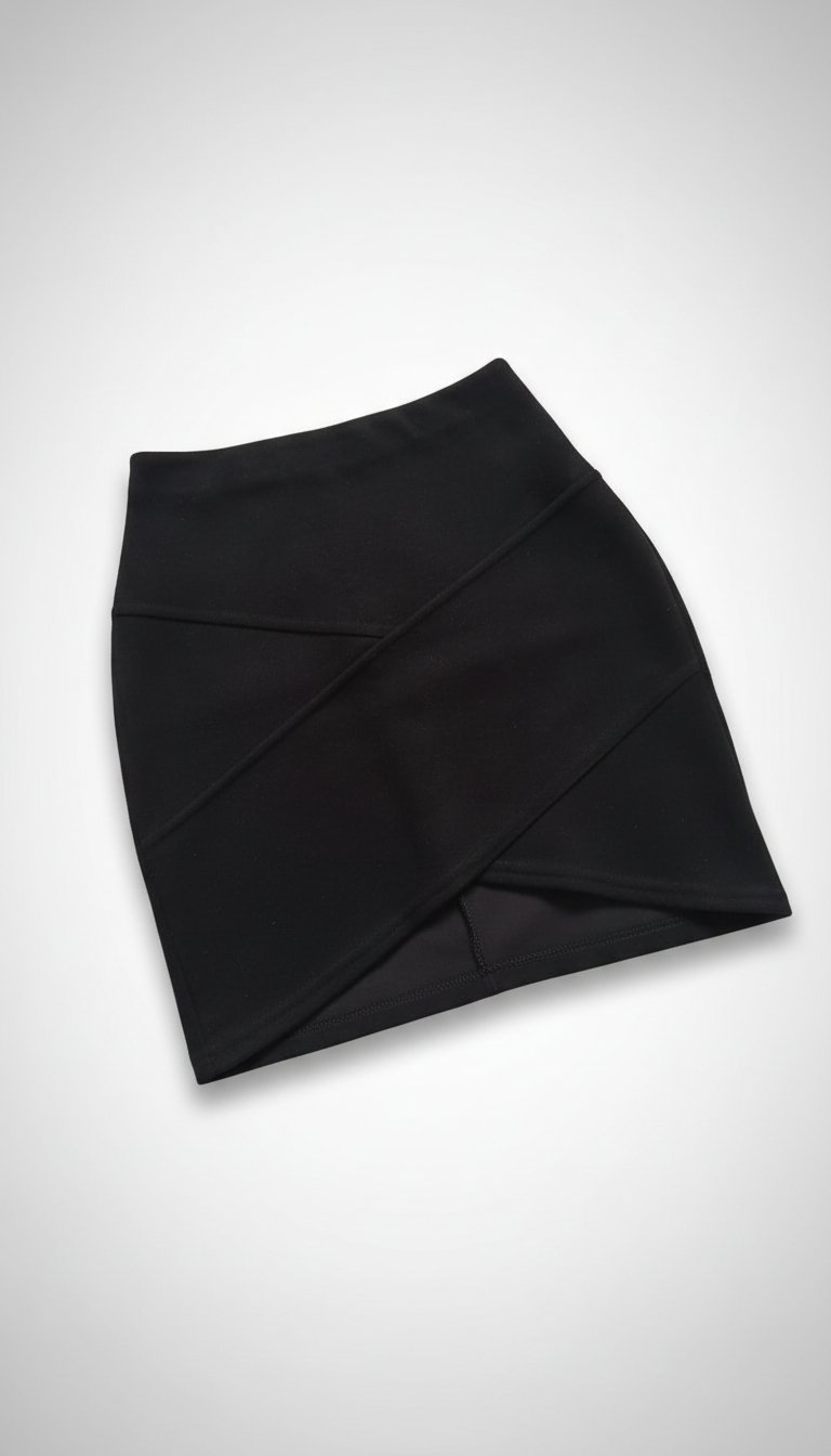 Mini-jupe en faux daim - coupe croisée - Taille 36/38