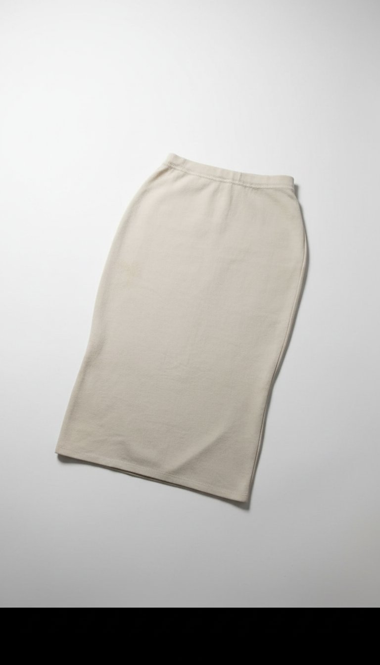 Chic jupe midi couleur crème avec fente