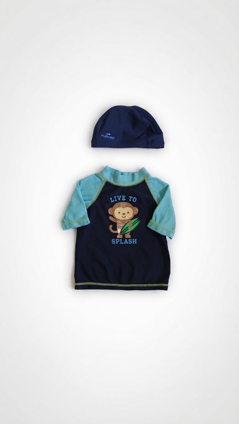 ​T-shirt de bain carter's 12 mois - Bonnet offert  