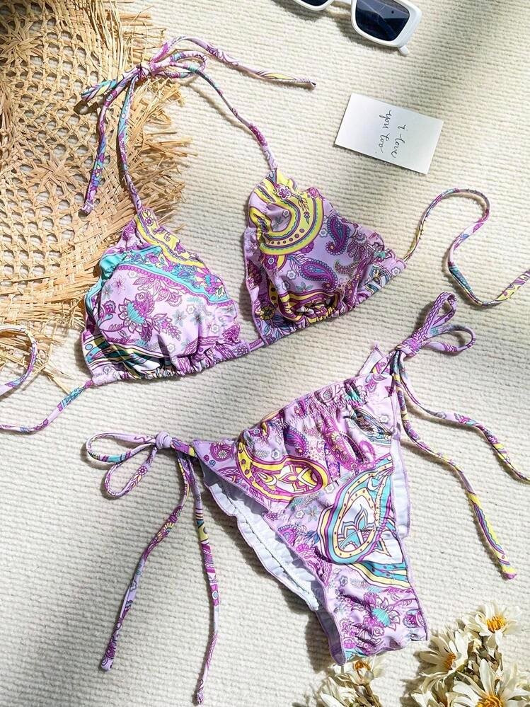 Bikini Triangle à Motif Paisley - Neuf 💜👙💓