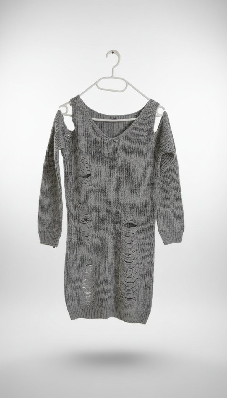 Pull long gris Tally Weijl - Cold shoulder - Look rock