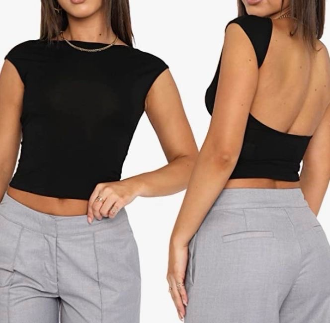 Black Backless top 