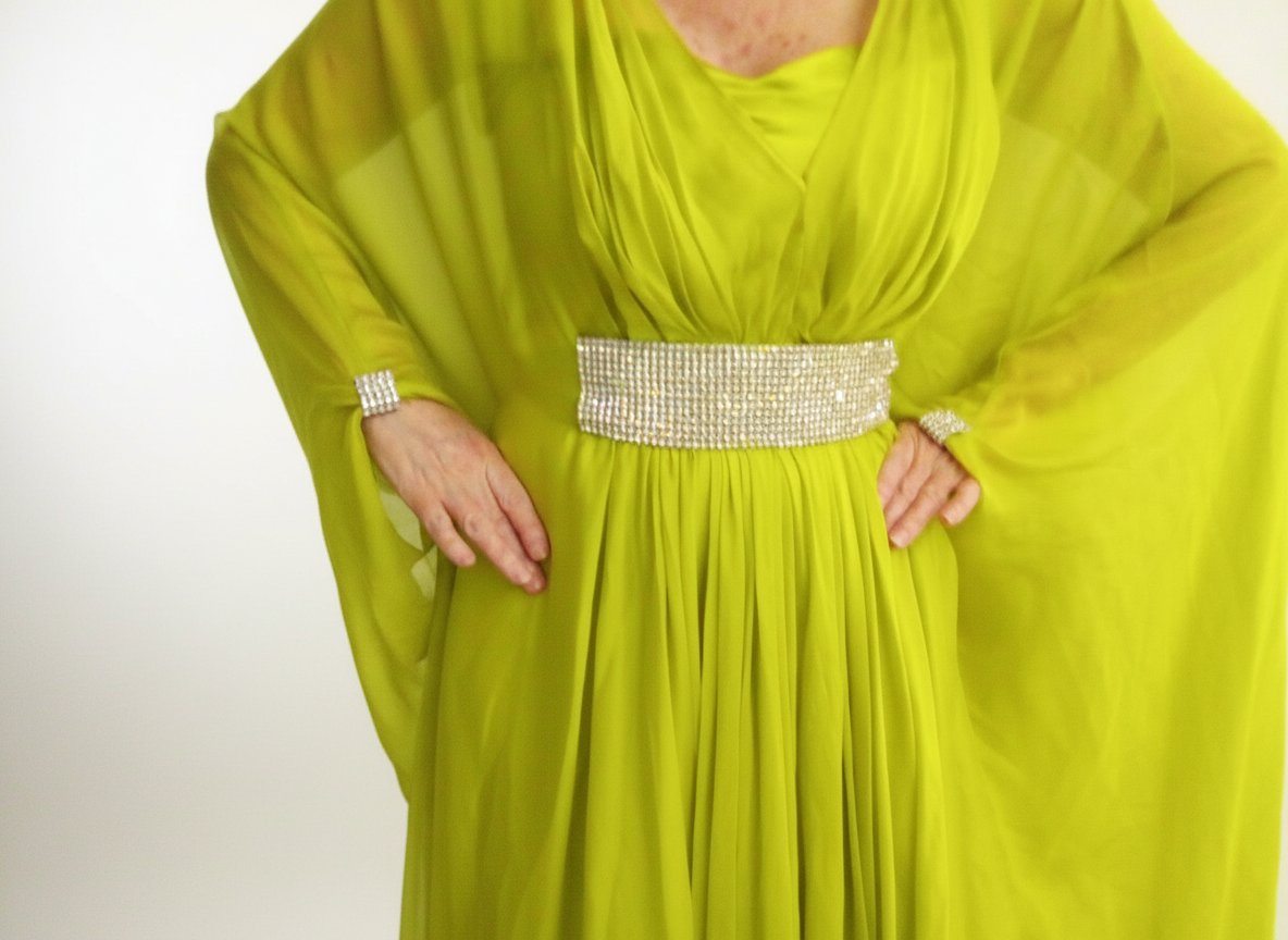 Caftan en mousseline de soie