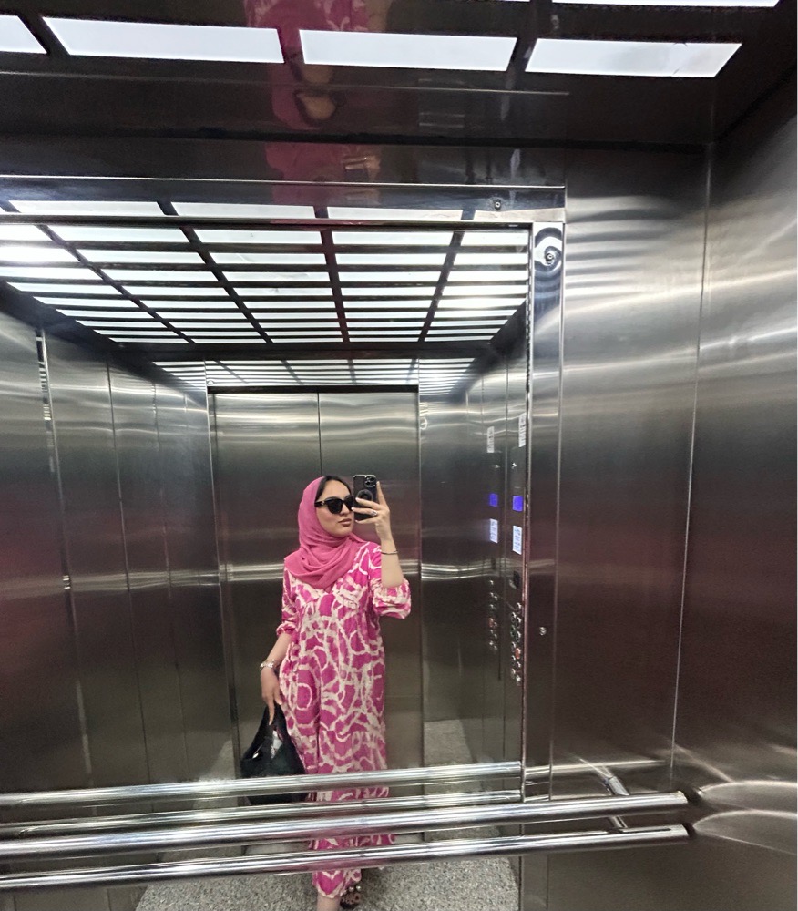 Robe longue rose et blanc