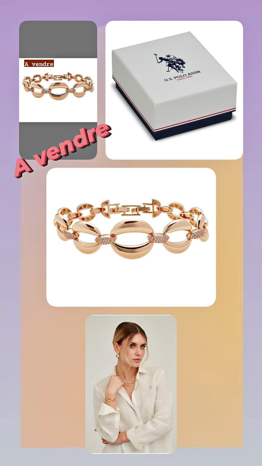 Bracelet U.S Polo - Cristal Doré 