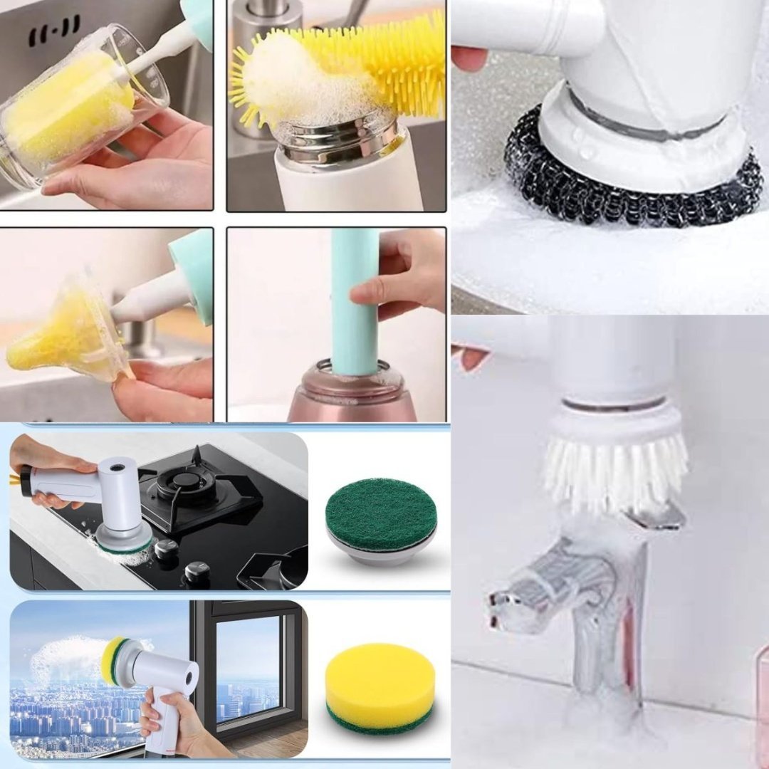 Brosse multifonctions rotative rechargeable 7 en 1