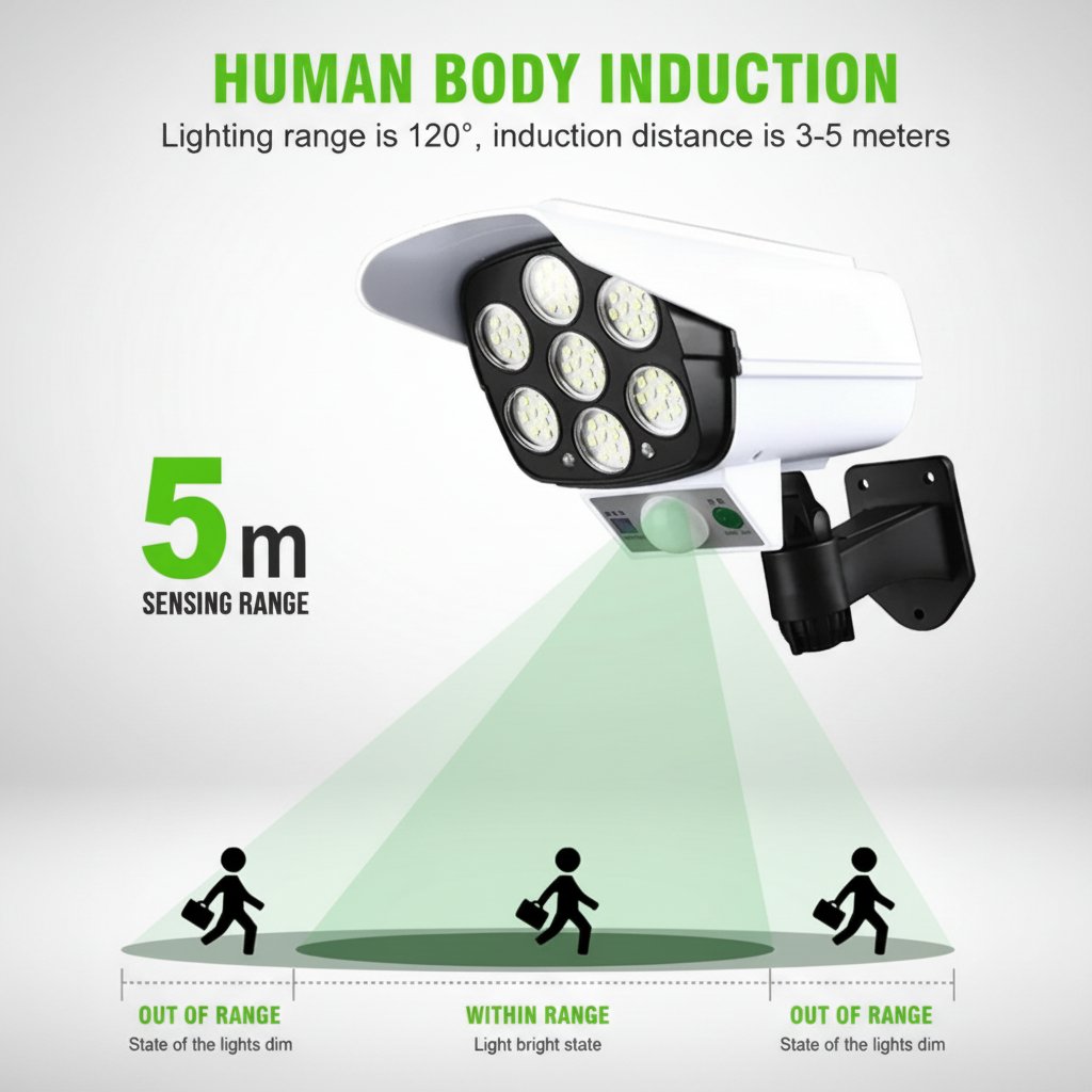 Projecteur Solaire Forme Caméra de Surveillance