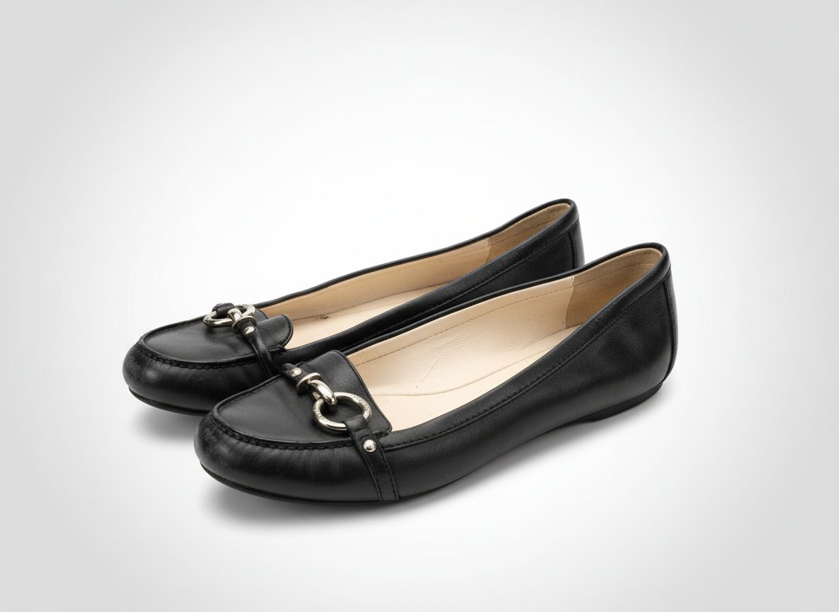 Ballerines coach en cuir