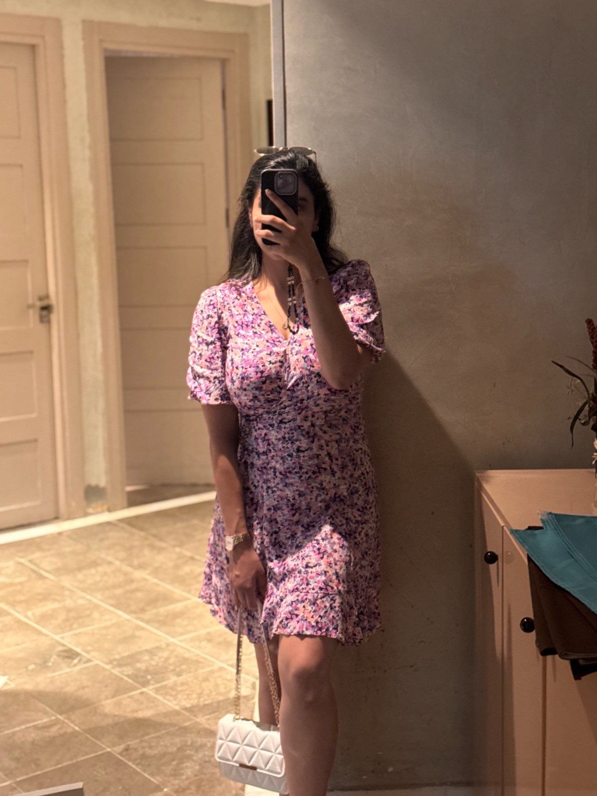 Robe fleurie multicolore