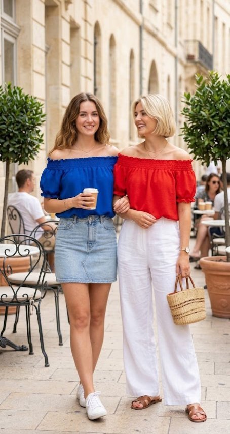 Lot de deux hauts bardot 
