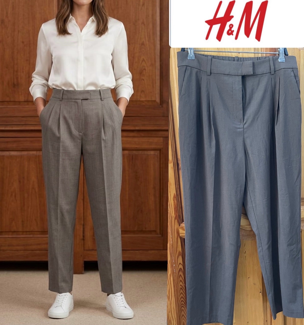 🌼 Pantalon Tailleur Taupe – H&M – Taille 44 (XL)