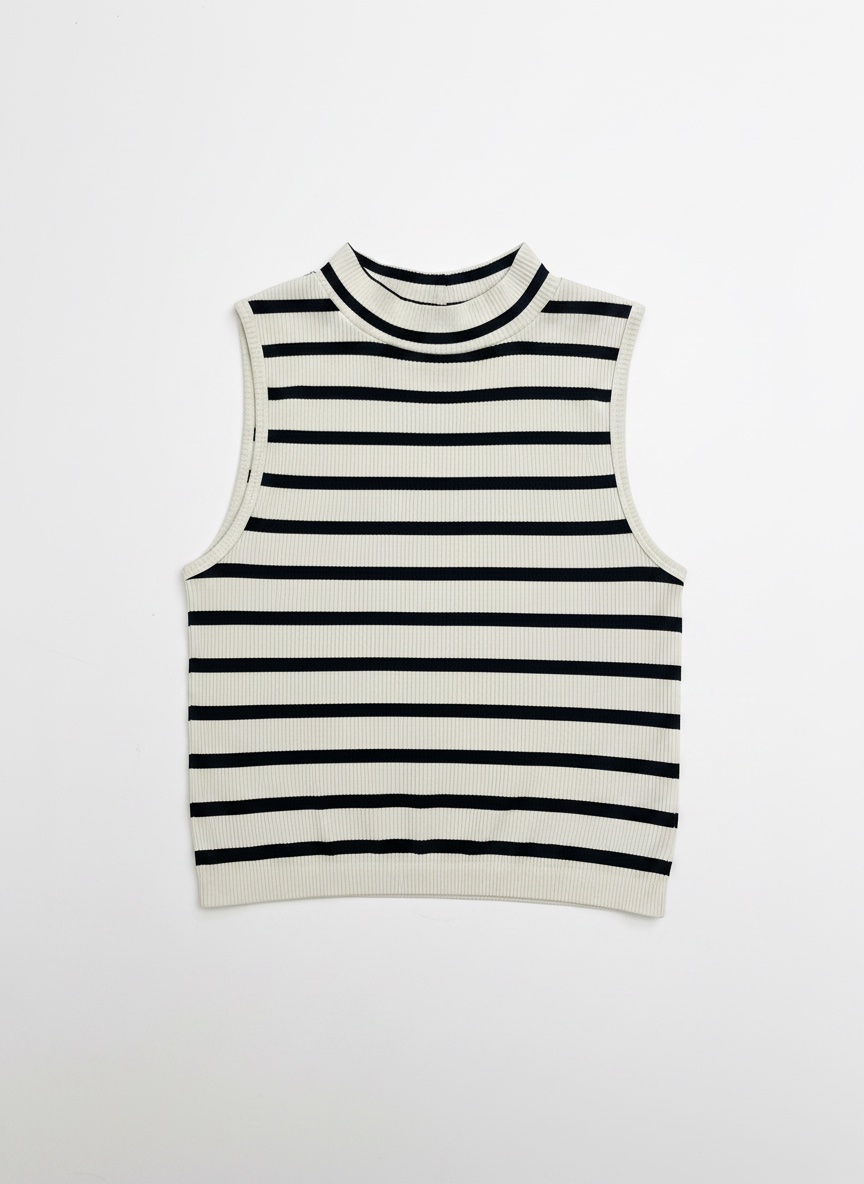 Haut sans manches rayé noir et blanc – Stradivarius