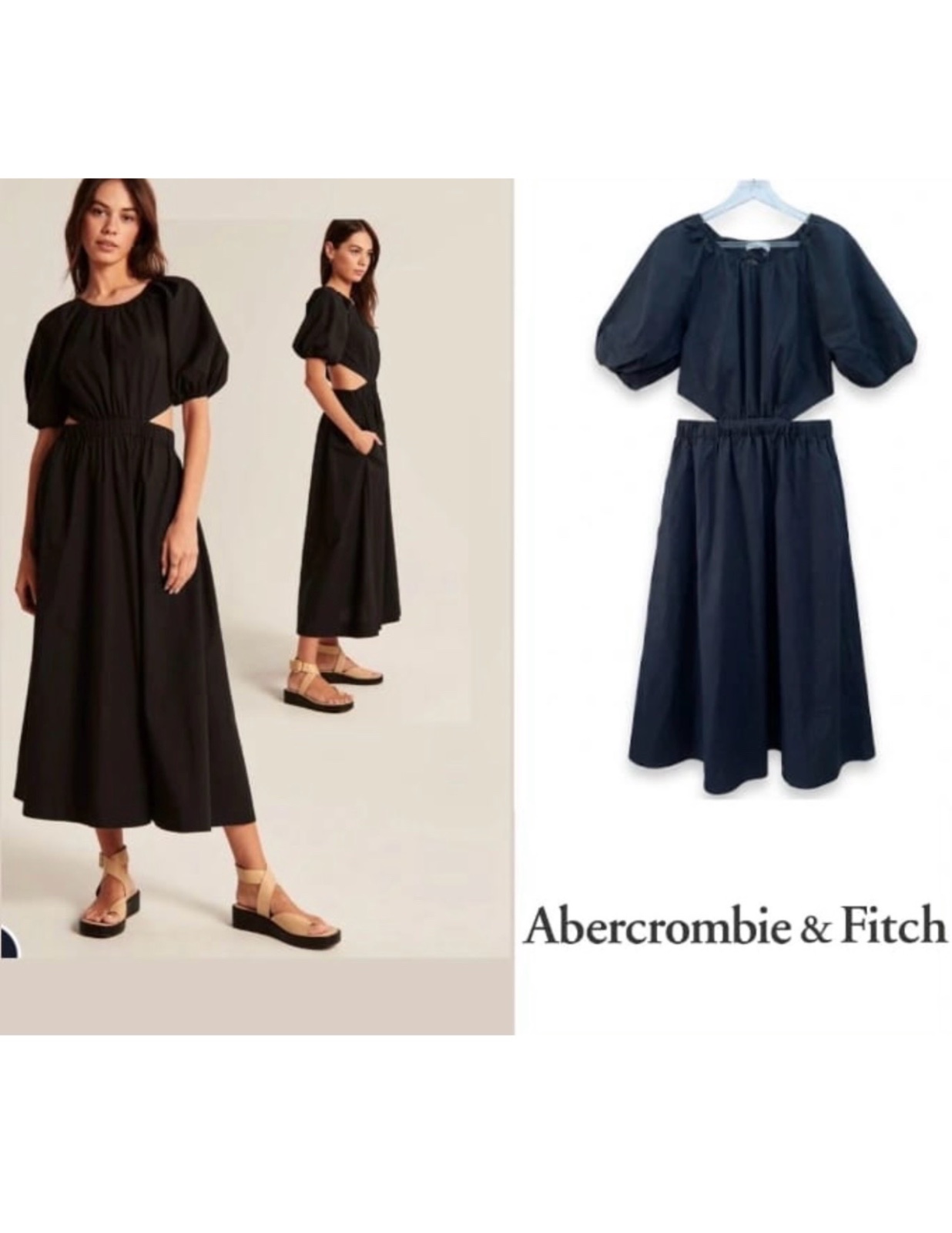 Robe Midi Noire – Abercrombie & Fitch ✨✨