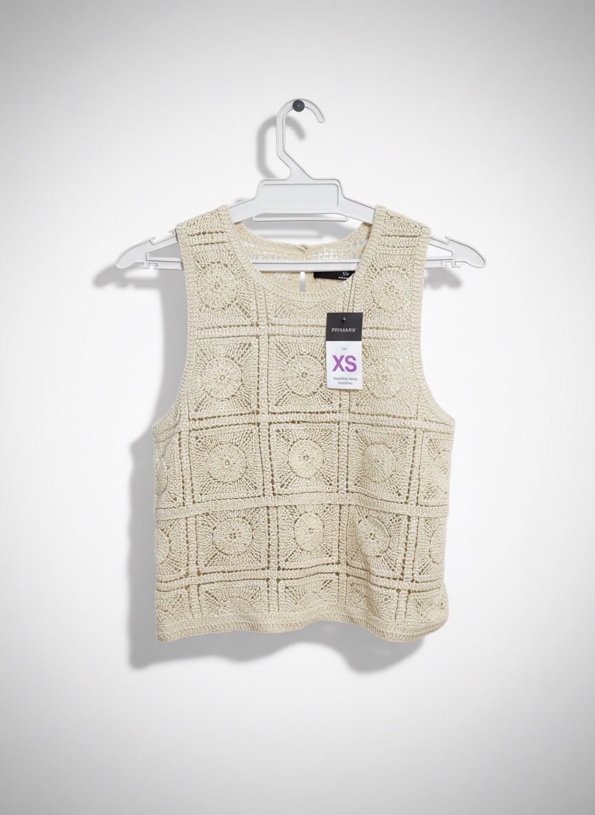 Haut crochet beige  – neuf avec étiquette - convient aussi taille S