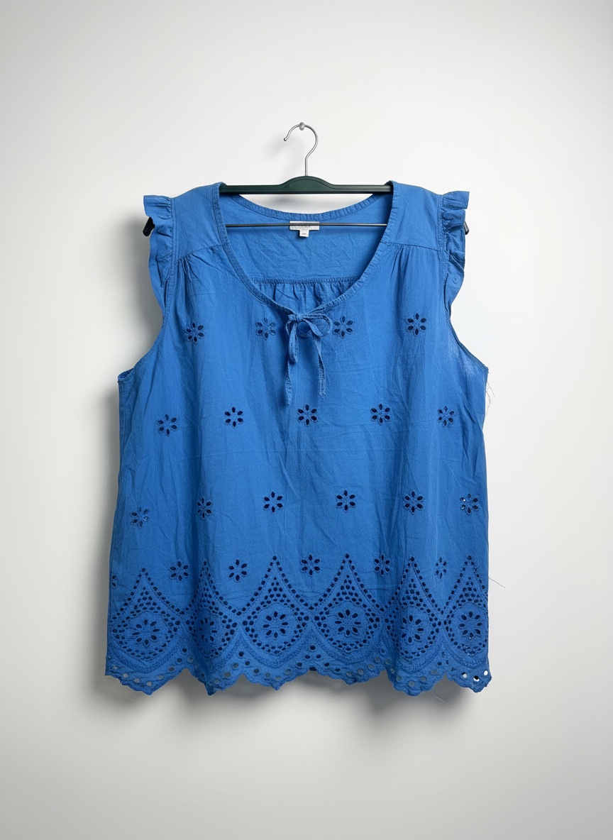 Chemise en broderie anglaise – Taille L  💙