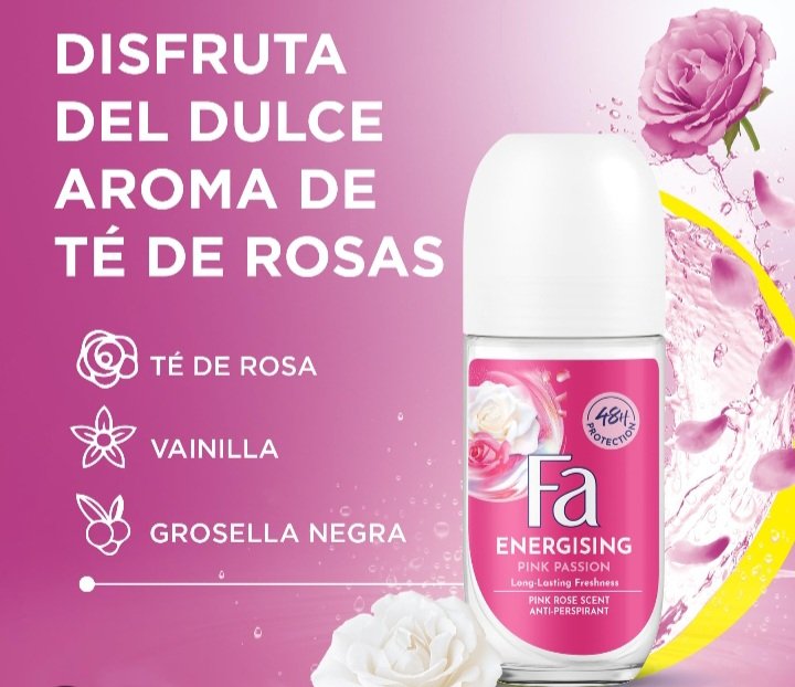  déodorant roll-on anti-transpirant Fa Energising Pink Passion avec protiction de 48h importé🇫🇷