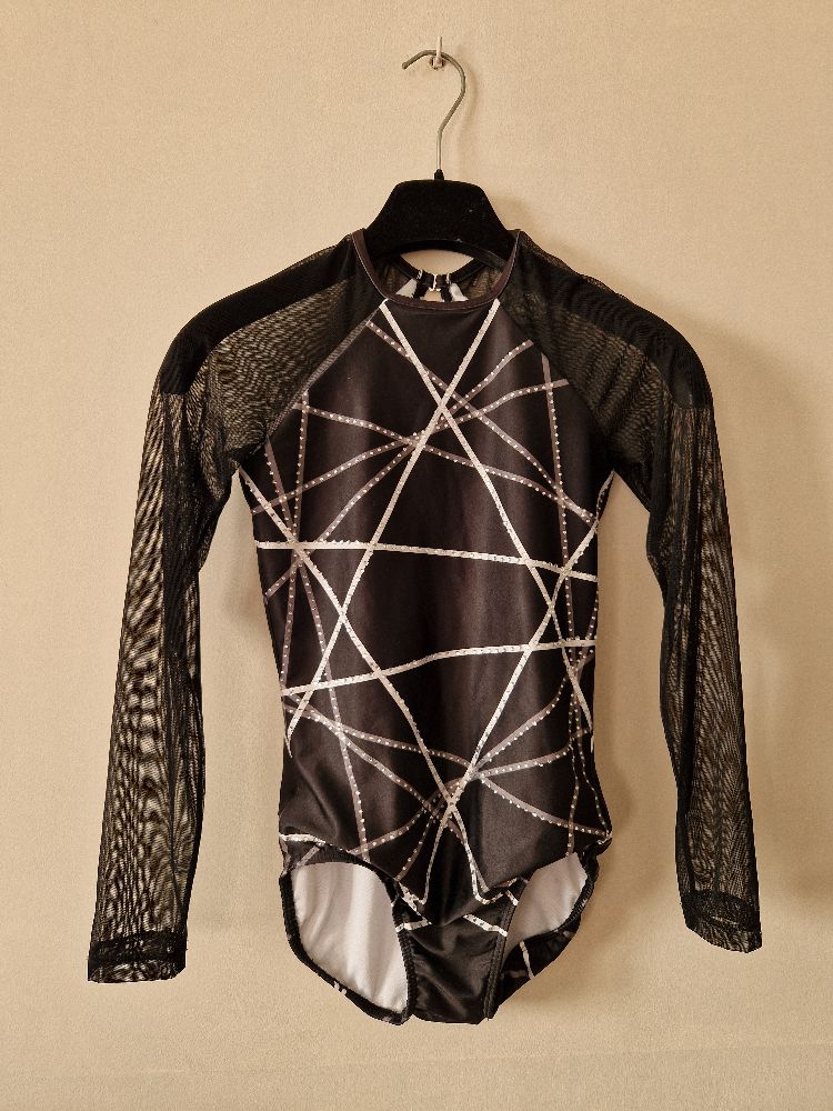 Justecorps avec strass manches en mesh
