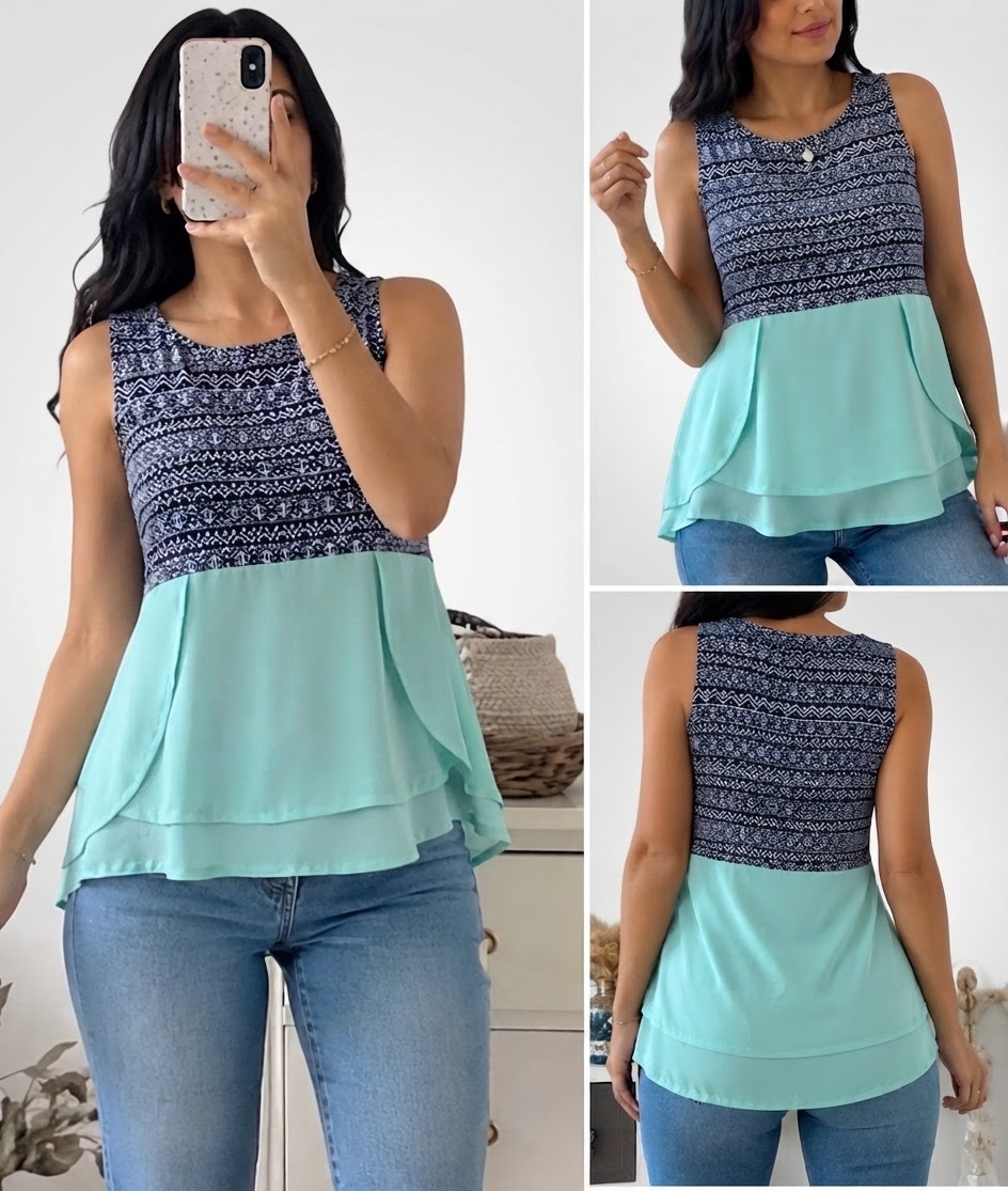 Blouse /Top péplum femme ZEN 💙🌿