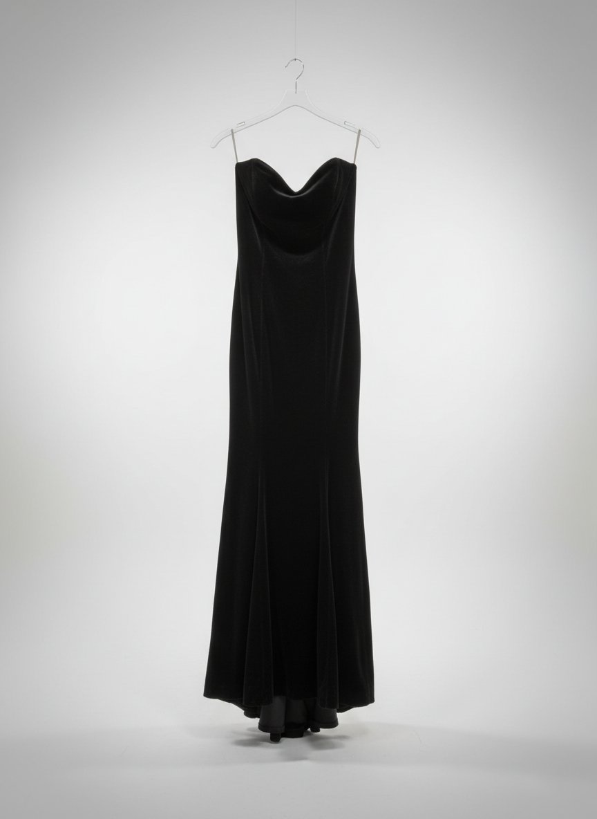 Robe velours longue noire