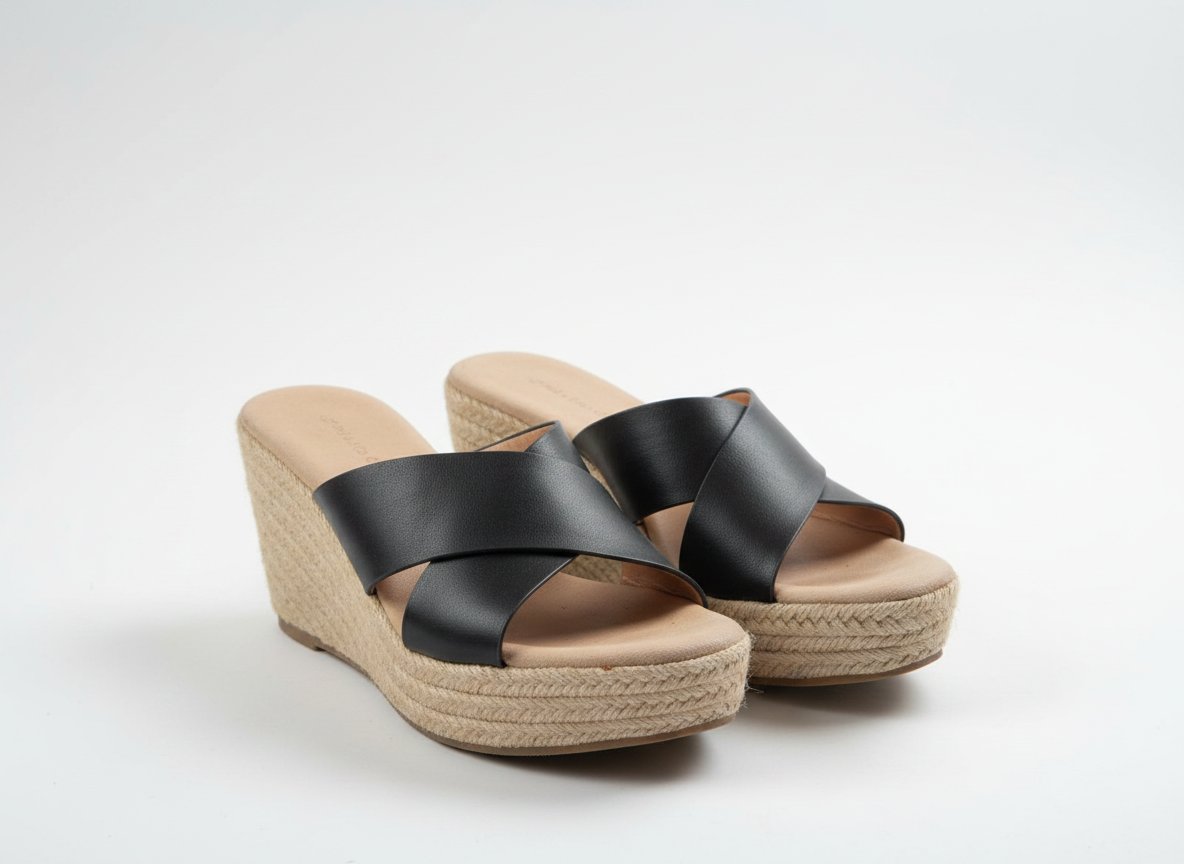Mule noir composé pour femme 