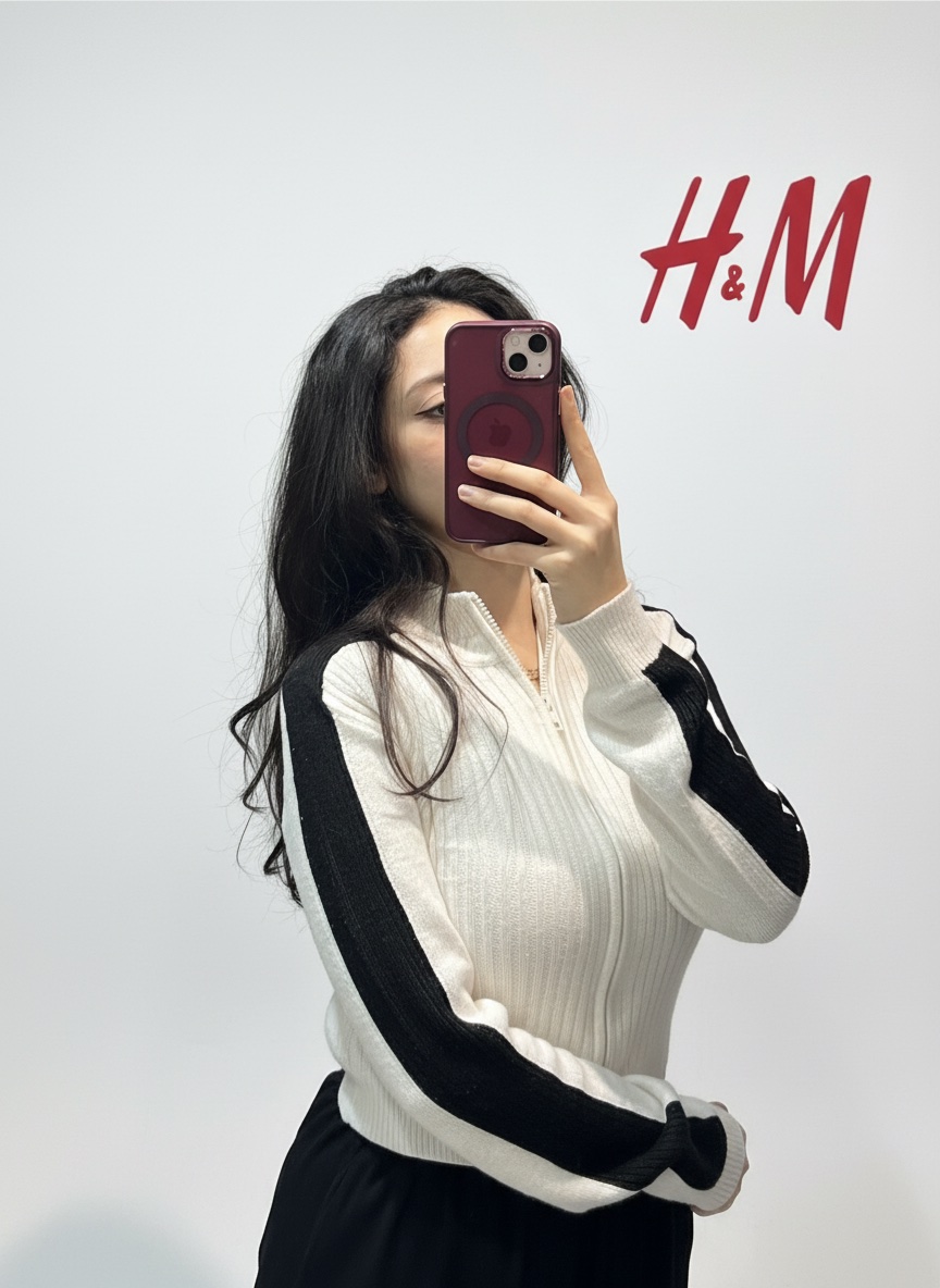 Gilet H&M noir et blanc