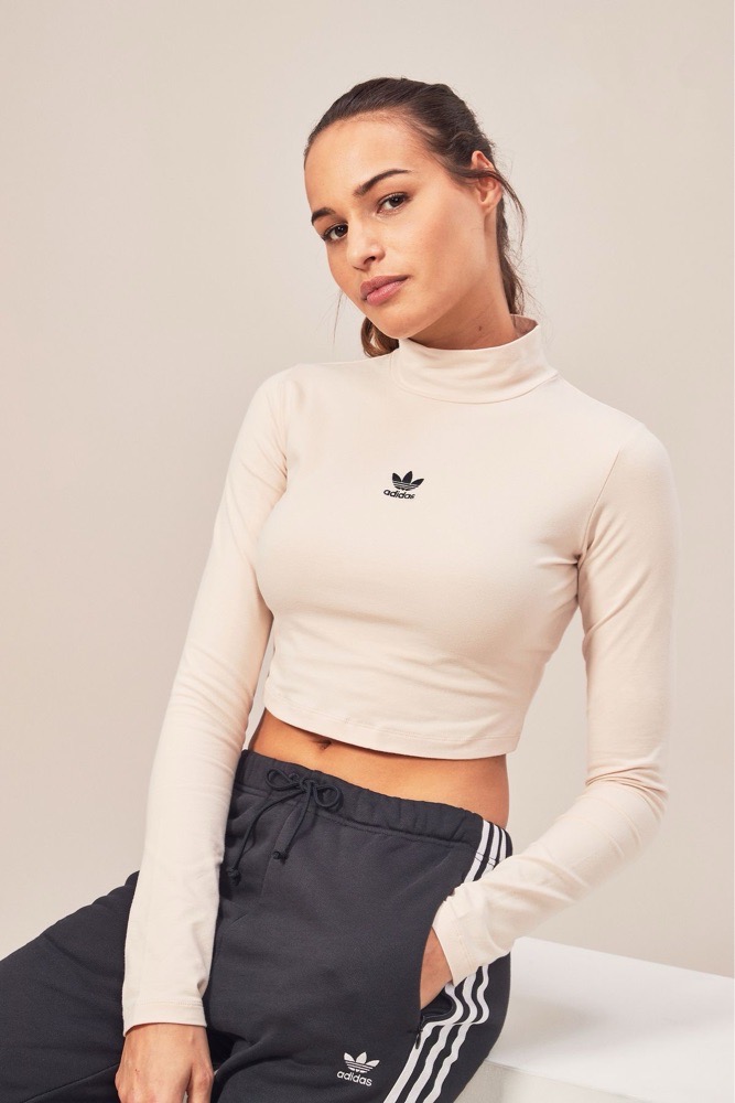 Long ADIDAS Sleeve Styling Complements Crop Top
