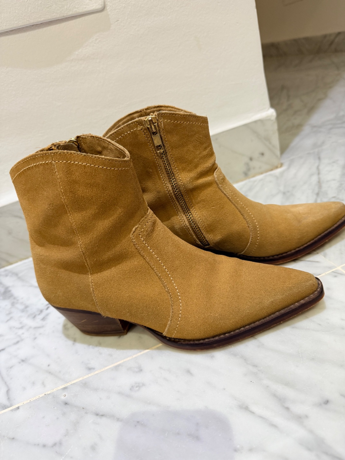 Bottine cowboy en cuir