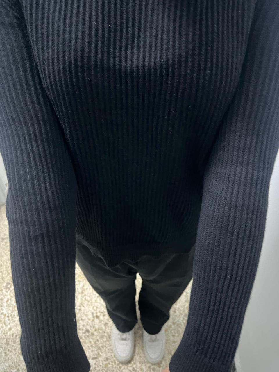 Black open back sweater
