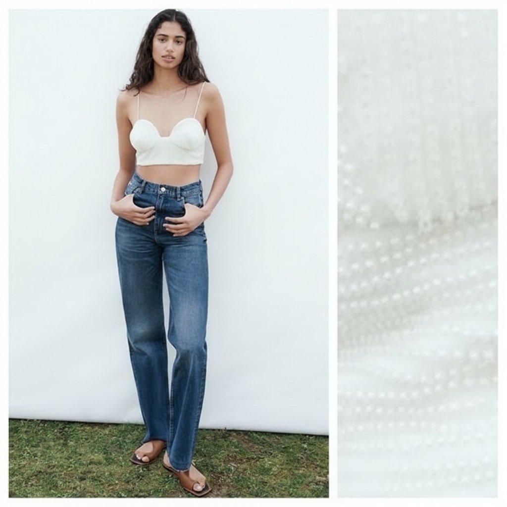Top orné de perles zara