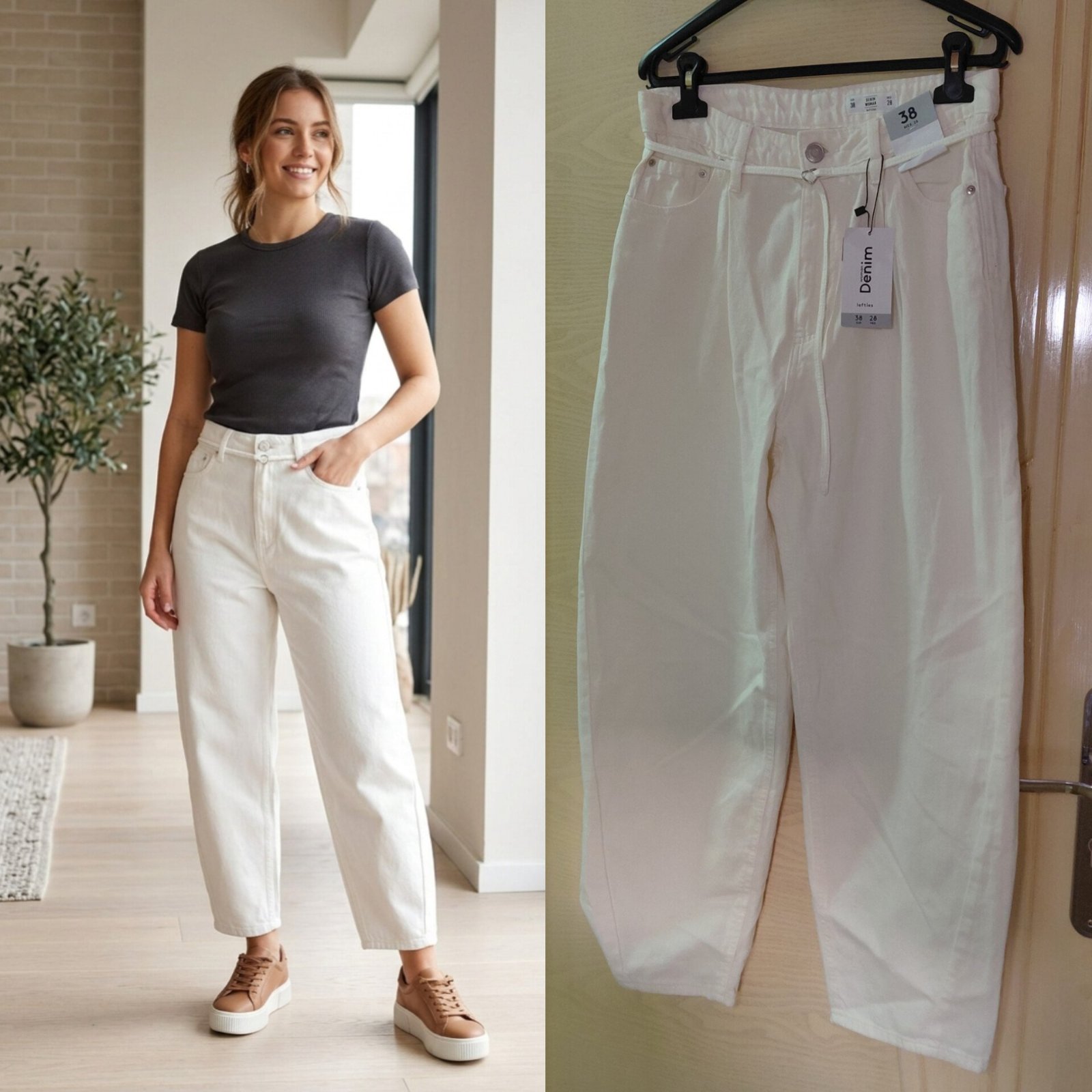 Lefties Barrel Denim off white