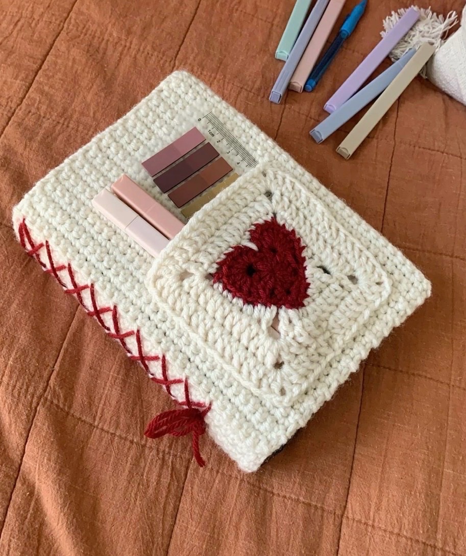 Crochet book cover