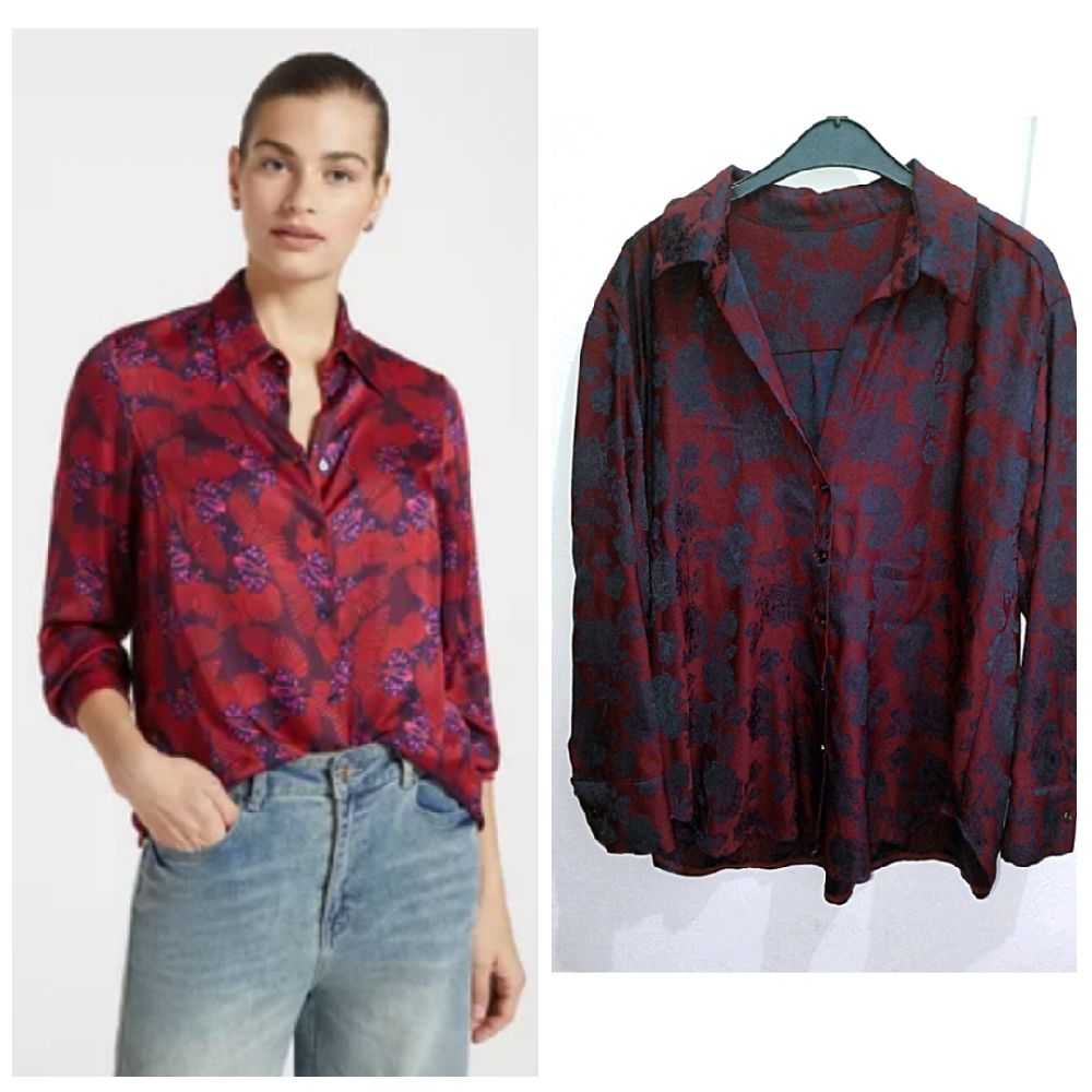 Chemise oversize 100% satin brodé taille unique convient à L , XL et XXL tte neuve 