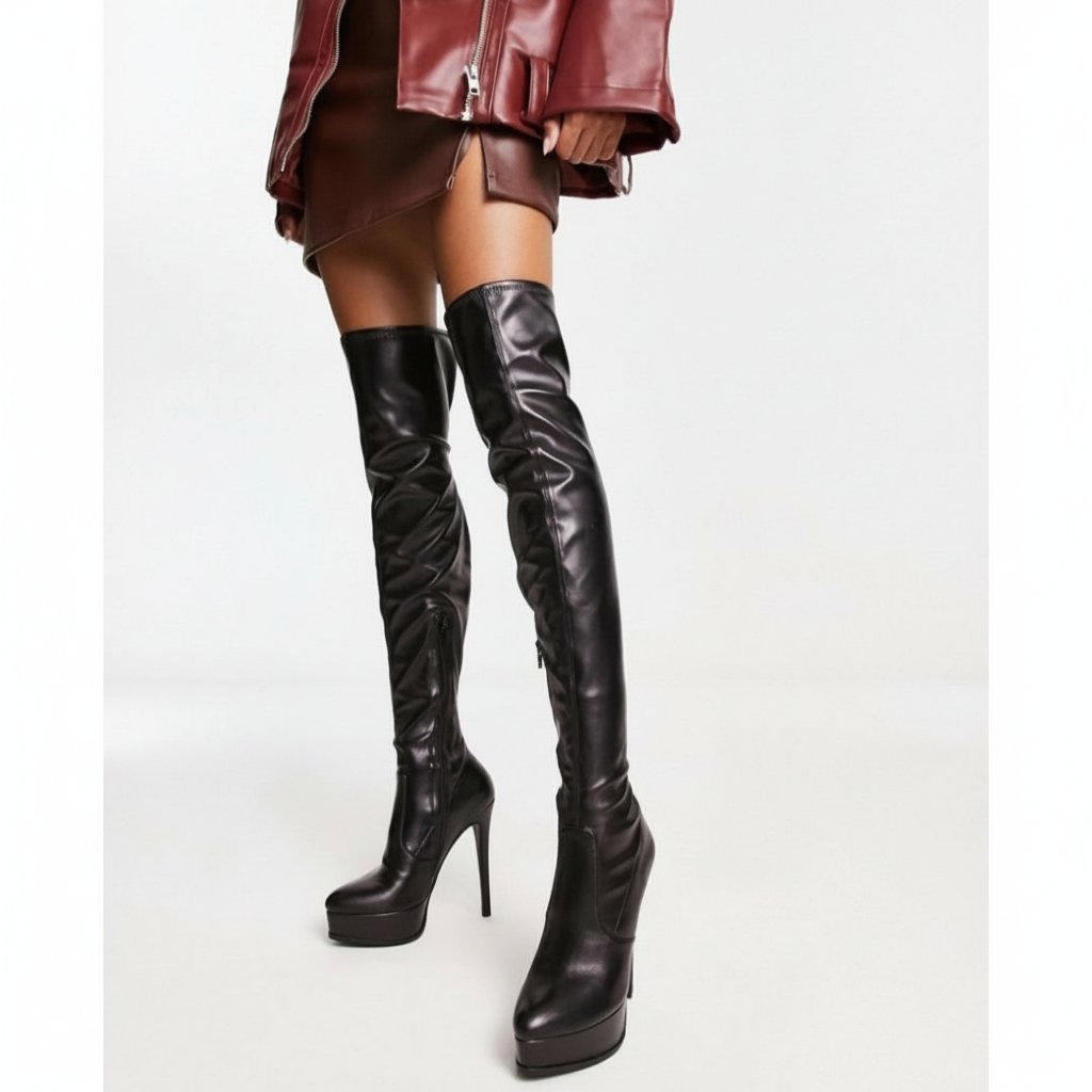Jolis longs cuissards 💯% cuir véritable souple 💕 GUESS P36,5/37 💕 AUTHENTIQUE 