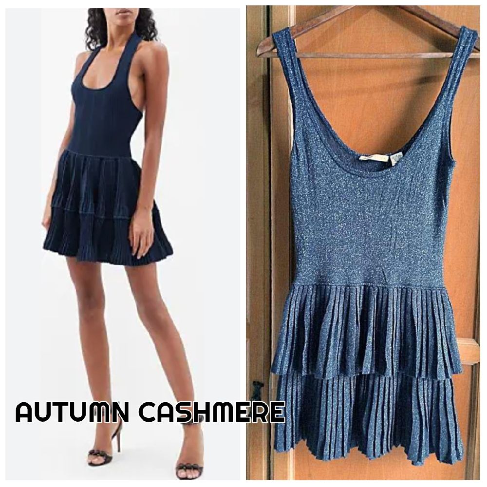 Sublime robe soirée 100% cachemire sur soie  de la marque de luxe AUTUMN CASHMERE T36 NEUVE 🩵 