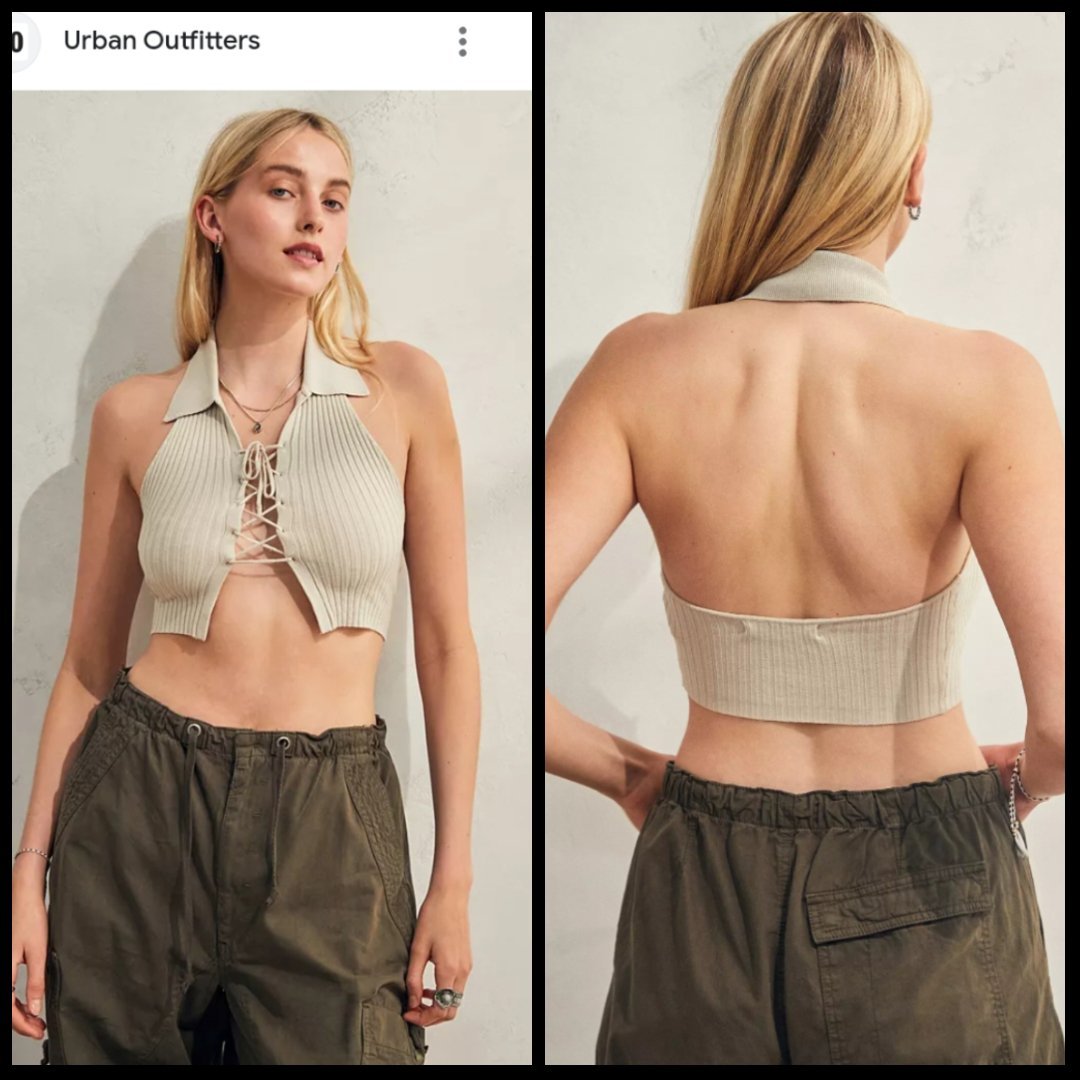 Joli croptop en maille bleu pastel URBAN OUTFITTERS T36 NEUF 