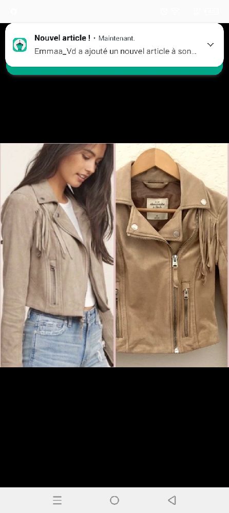 Sublime veste à frange daim ABERCROMBIE XS/S comme neuve 🩵😍🌈