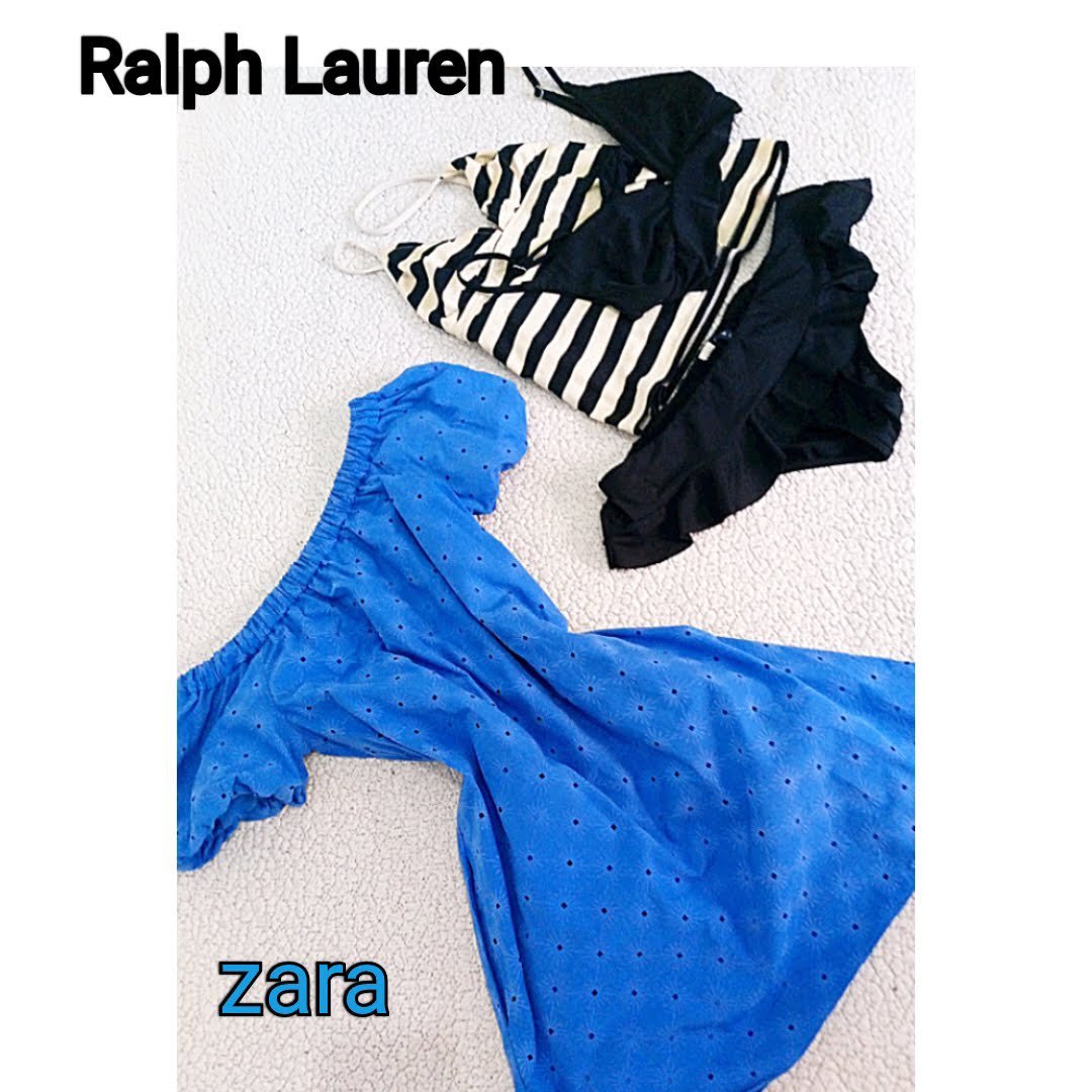 Joli set T38🖤 bikini 3 pièces RALPH LAUREN + Robe en broderie anglaise ZARA + CADEAU SURPRISE 🎁