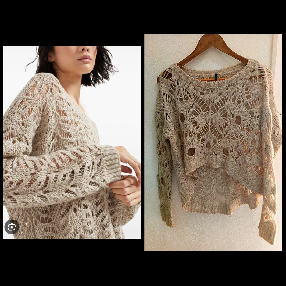 Joli pull en laine crochet BENETTON 