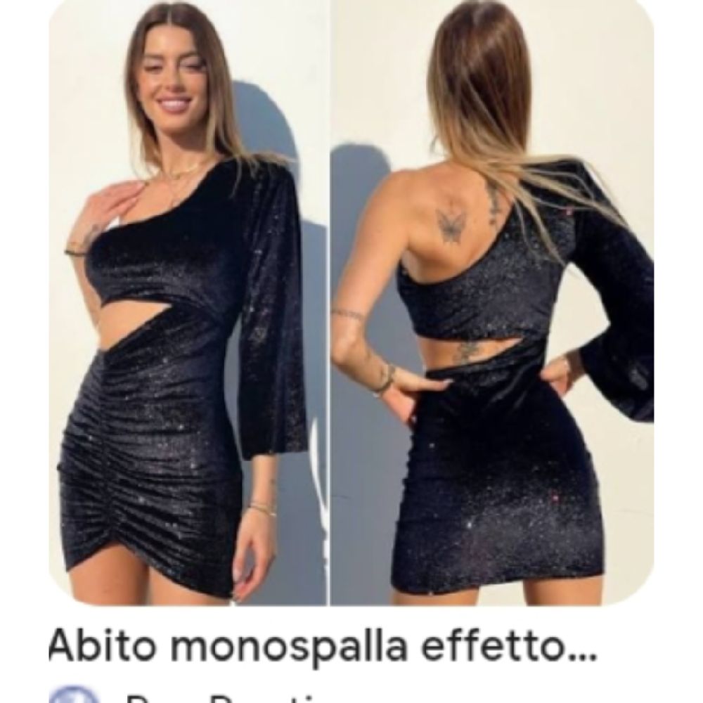 Magnifique robe soirée en velours effet paillettes de la marque ABITO MONOSPALLA 🇮🇹 T36 portée une deule fois 