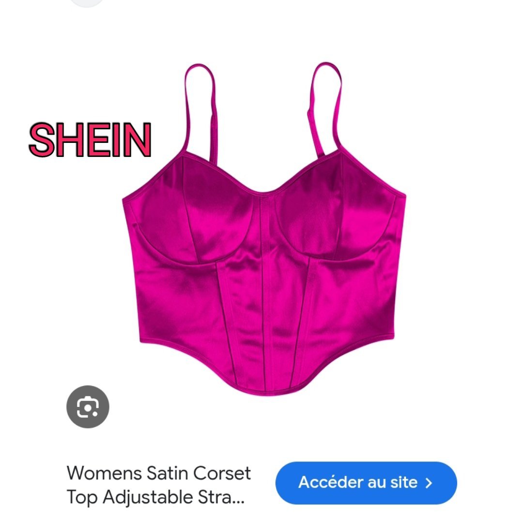 Croptop style corset rose métallique SHEIN T36 NEUF 