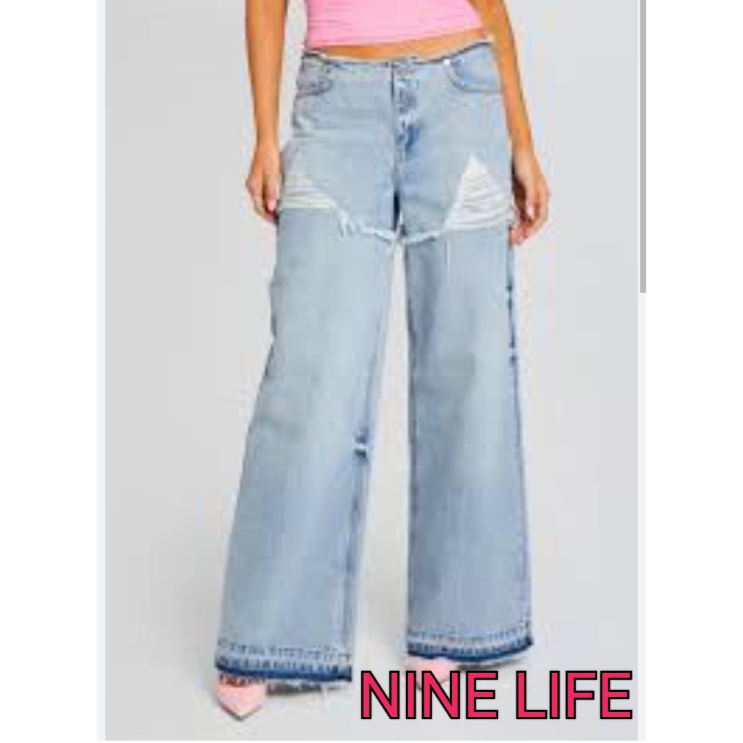 Un beau jean taille haute coupe évasée 🩵 très stylé 🩵 NINE LIFE T36/36 fort  💕 20% avec Farchek20  