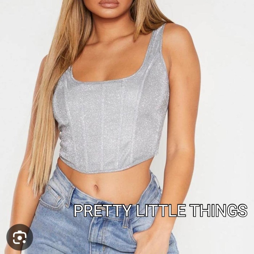Top corset glitered PRETTY LITTLE THINGS T36 NEUF