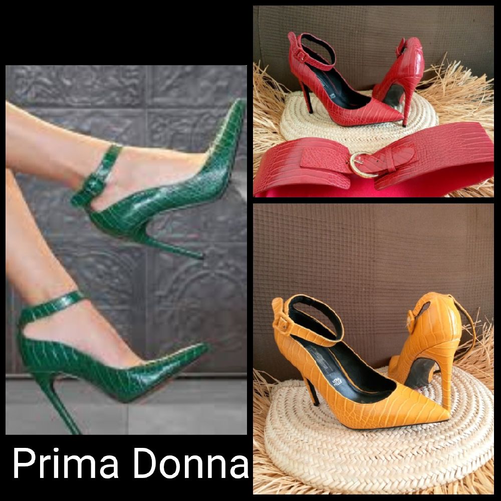 Jolis escarpins en cuir véritable style croco PRIMADONNA 🇮🇹❤️ P39 portés une seule fois 
