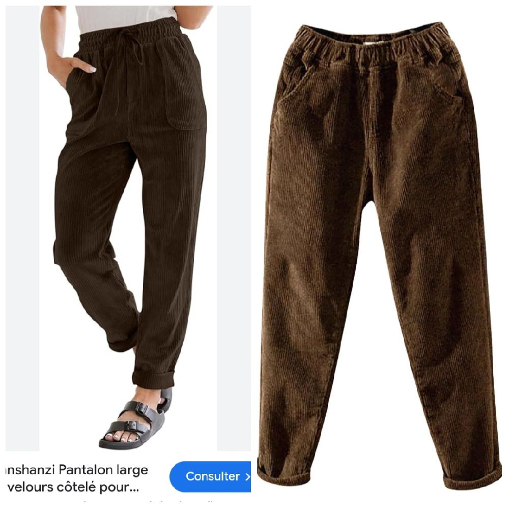 Joli pantalon sport chic en velours côtelé taille élastique et intérieur matelassé made in 🇮🇹 Taille M jamais porté
