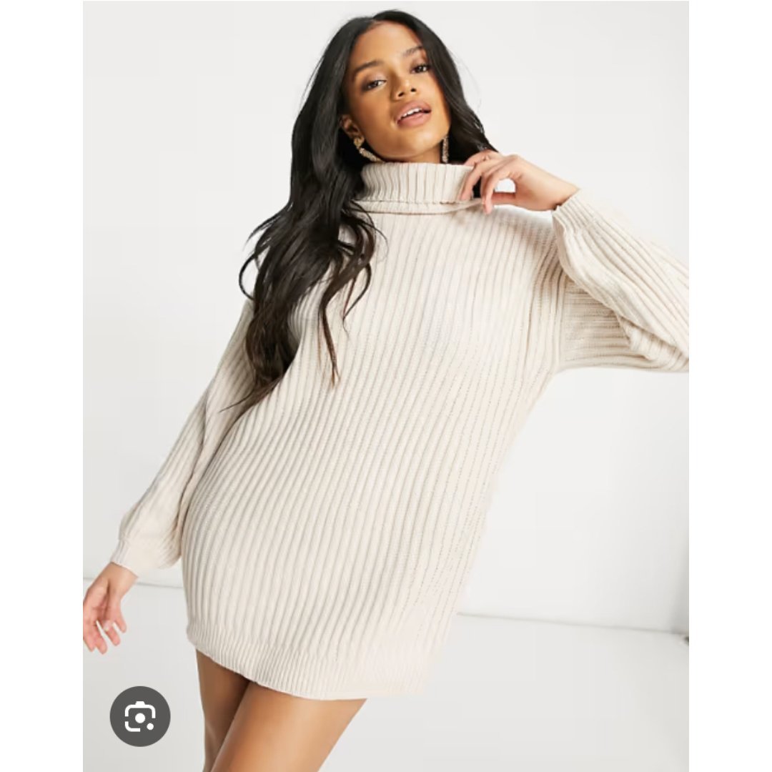 Jolie robe en maille de viscose couleur crème 💕😍 hyper chic ♀️💖 taille M 💗15% promo avec code 