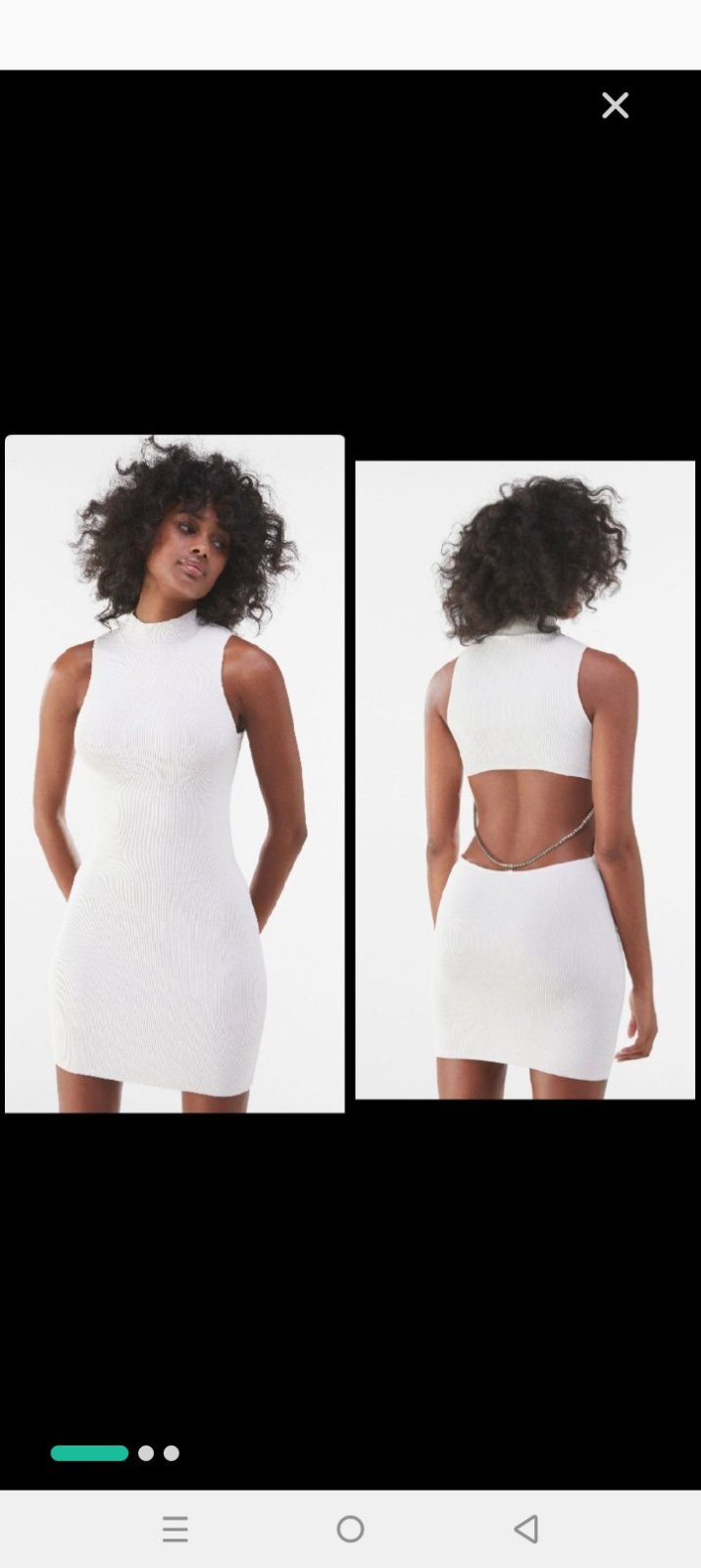 Jolie robe soirée en maille blanc cassé BERSHKA T36 portée une seule fois comme neuve 💕