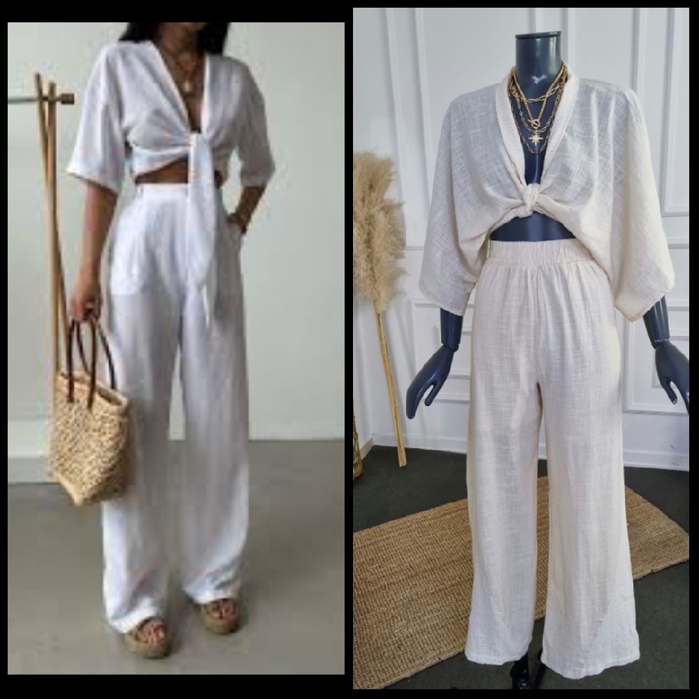 Joli set en lin T38 neuf