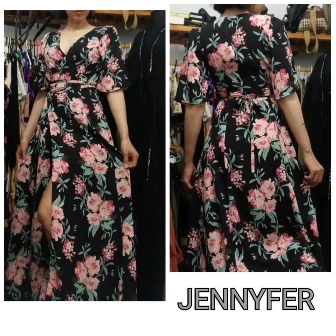 Magnifique robe longue croisée JENNYFER T36/38 NEUVE. 20% de remise avec le code  