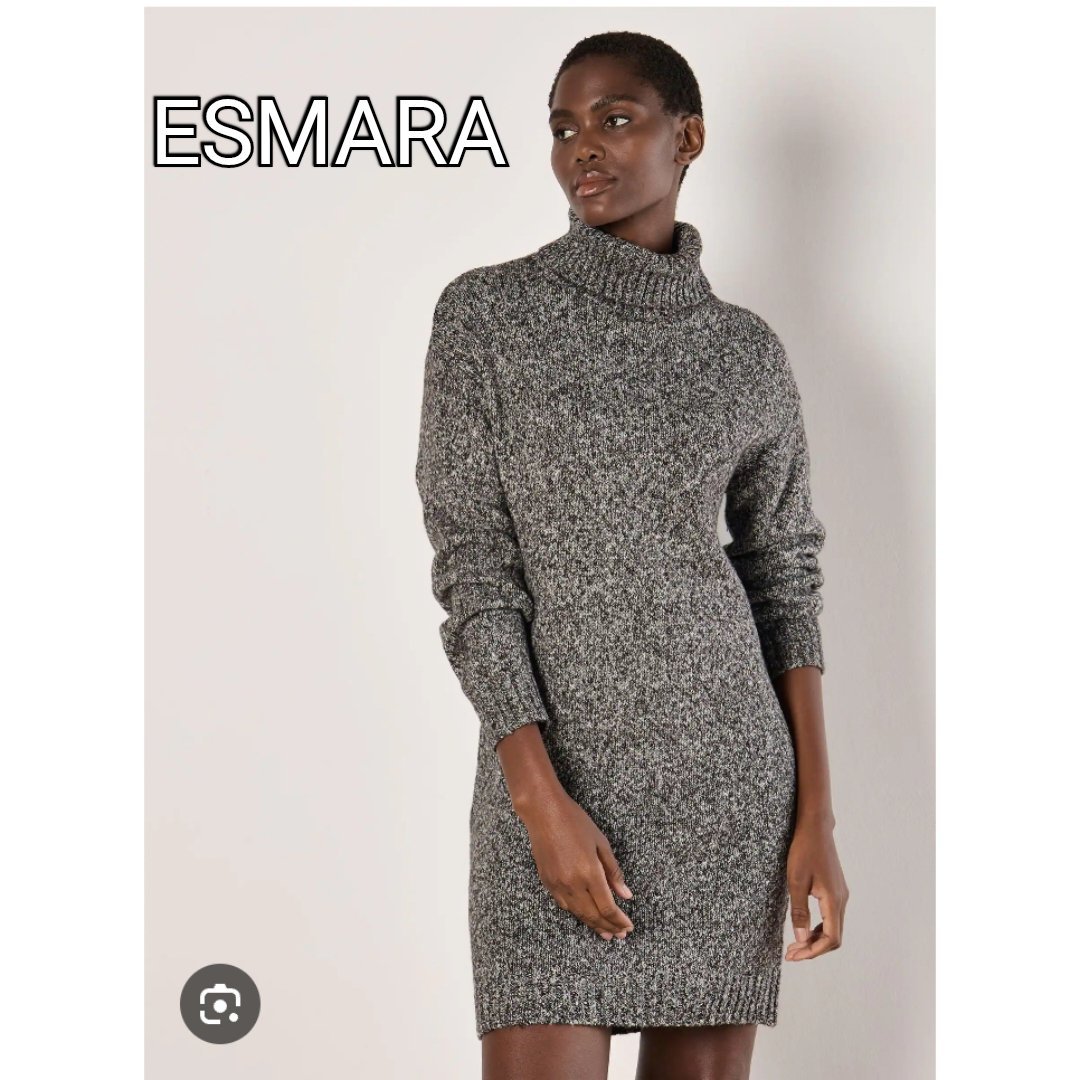 Très jolie robe en maille colle roulé couleur mouchetée entre gris clair et foncé de la marque ESMARA taille S/M zn parfait état 